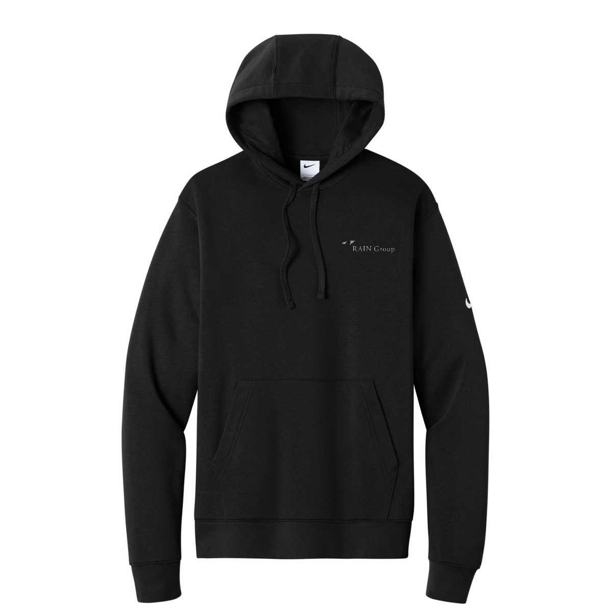 Nike Club Fleece Sleeve Swoosh Pullover Hoodie — Black