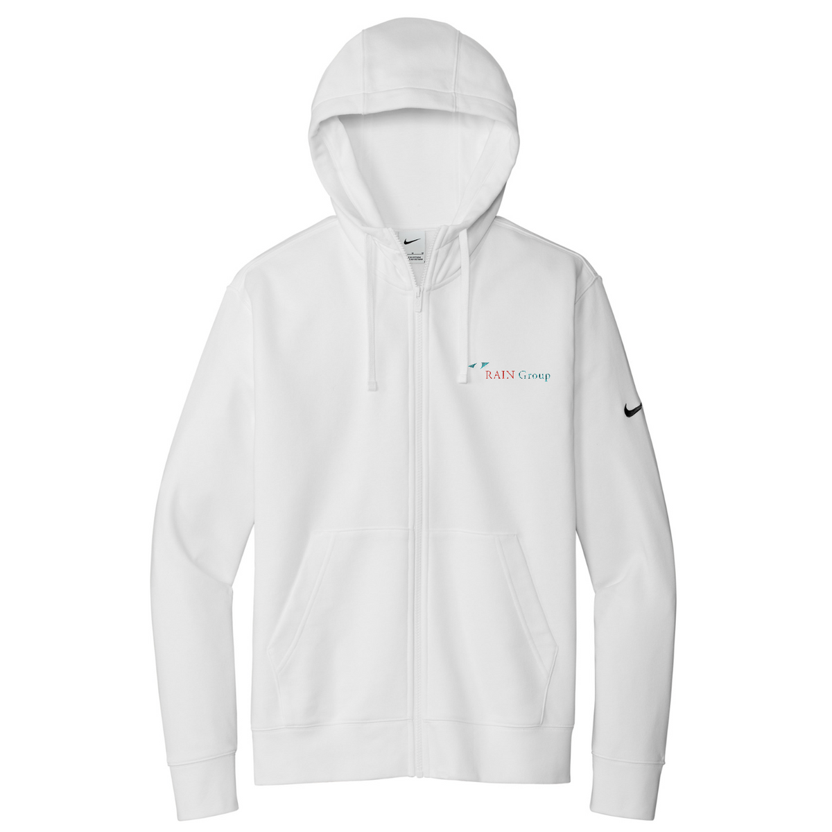 Nike Club Fleece Sleeve Swoosh Full-Zip Hoodie — White
