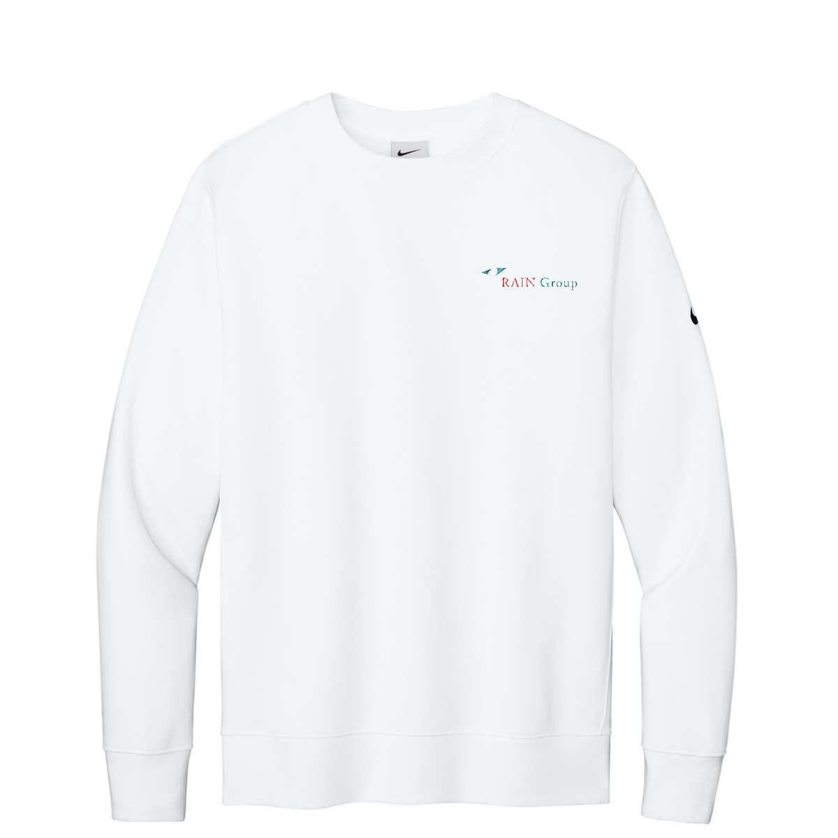 Nike Club Fleece Sleeve Swoosh Crew — White
