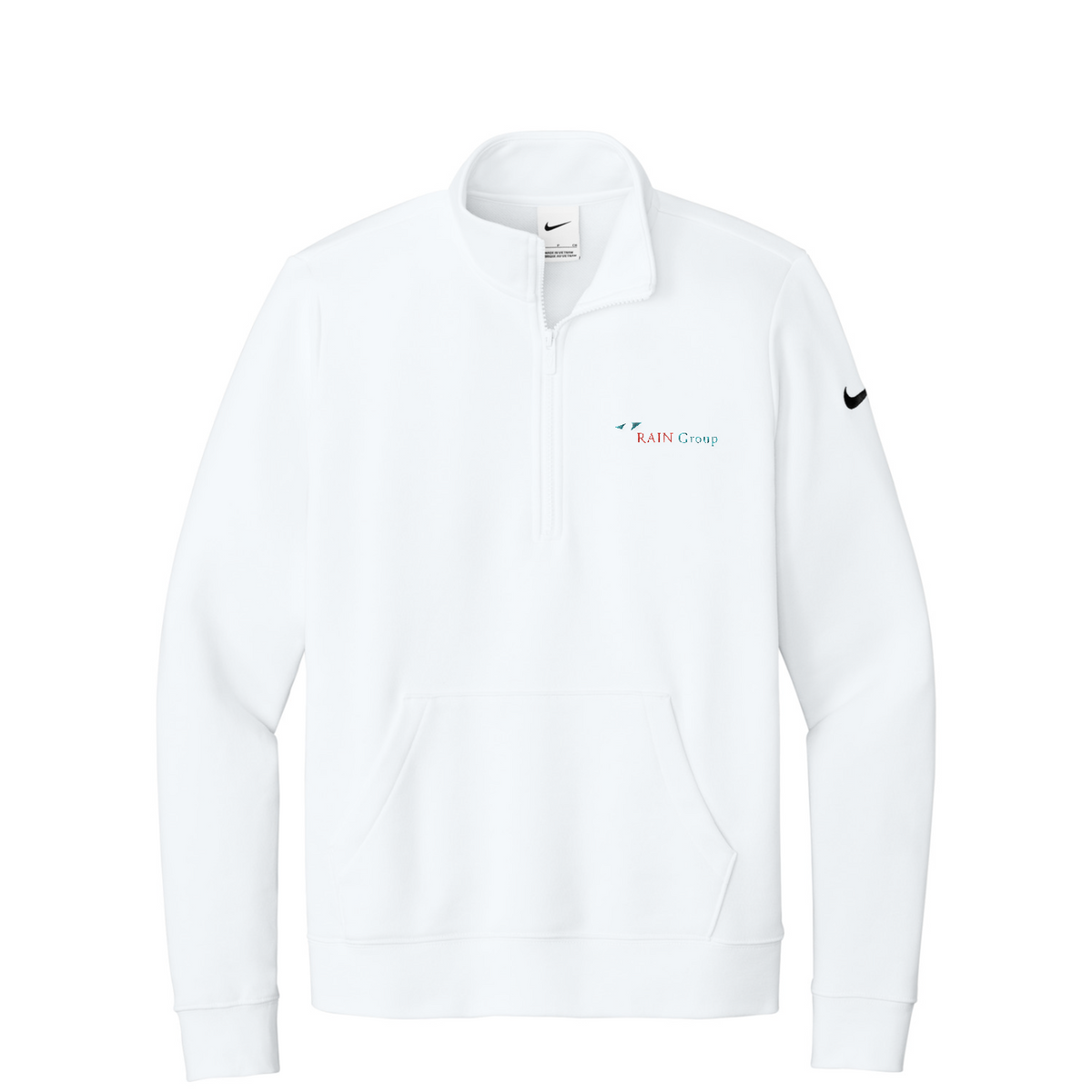 Nike Women's Club Fleece Sleeve Swoosh 1/2-Zip — White