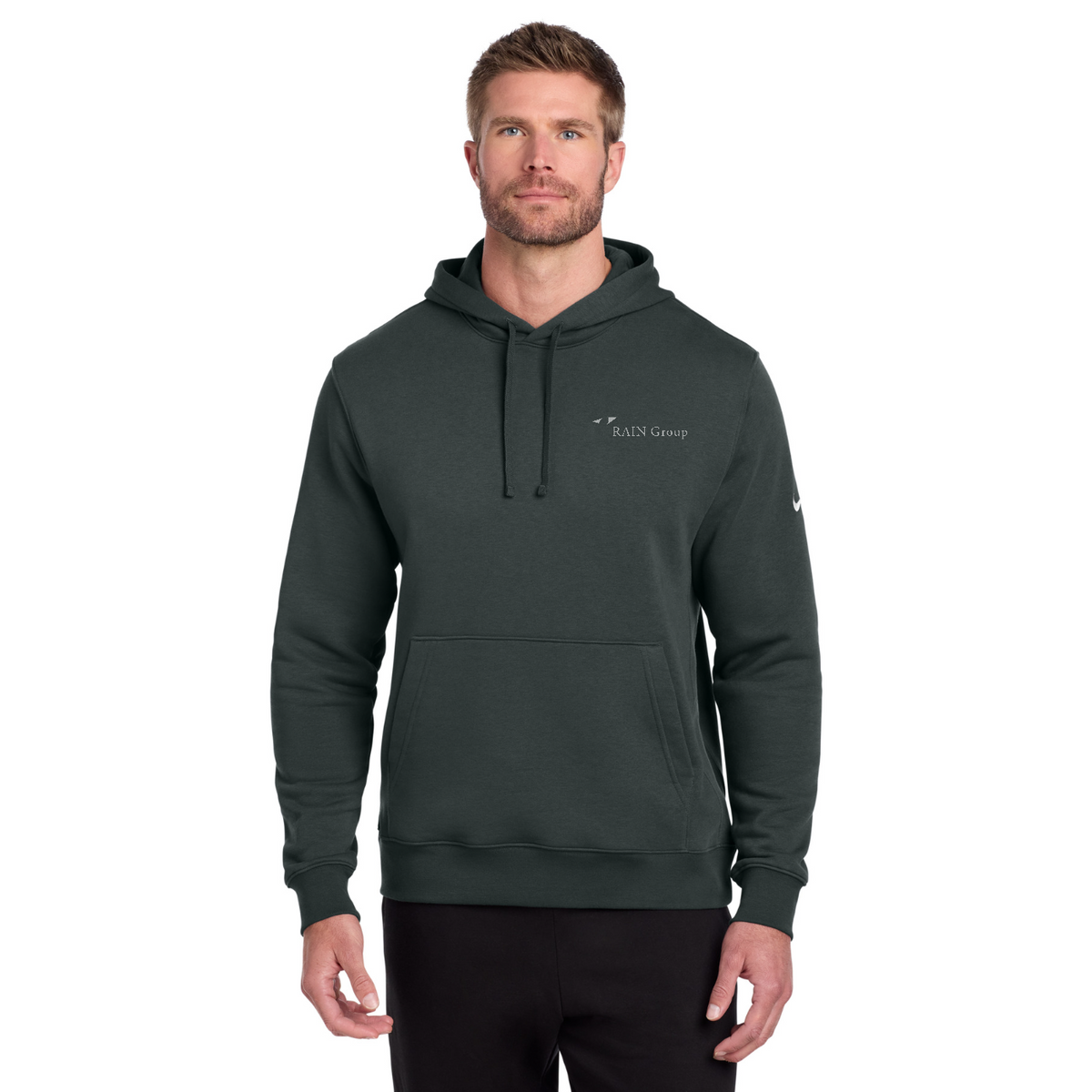 Nike Club Fleece Sleeve Swoosh Pullover Hoodie — model