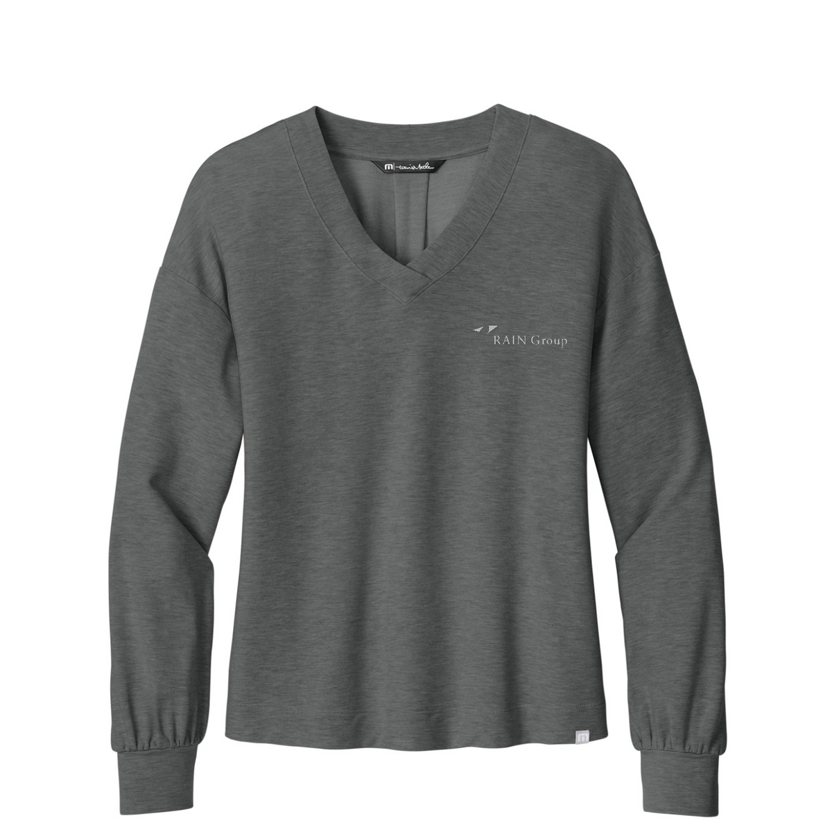 TravisMathew Women's Long Weekend V-Neck — Dark Grey Heather
