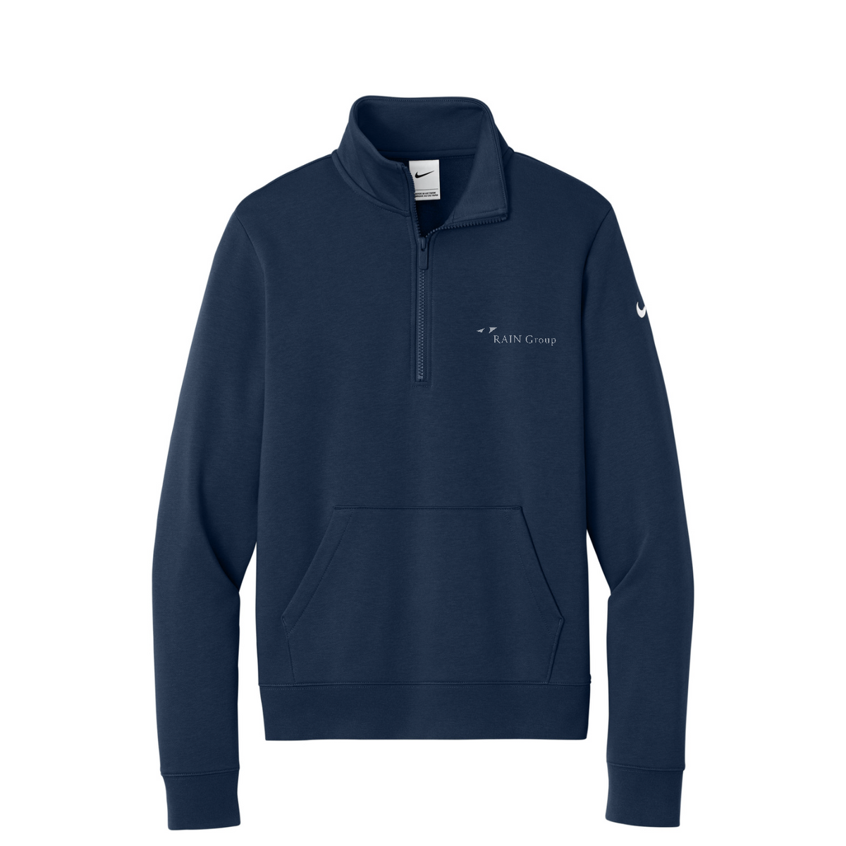 Nike Women's Club Fleece Sleeve Swoosh 1/2-Zip — Midnight Navy
