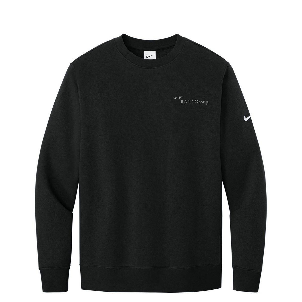 Nike Club Fleece Sleeve Swoosh Crew — Black