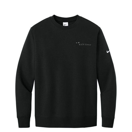 Nike Club Fleece Sleeve Swoosh Crew — Black