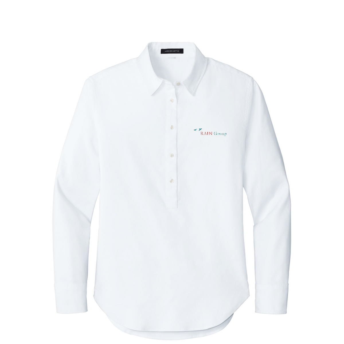 Mercer+Mettle Women's Long Sleeve Modern Oxford Shirt — White