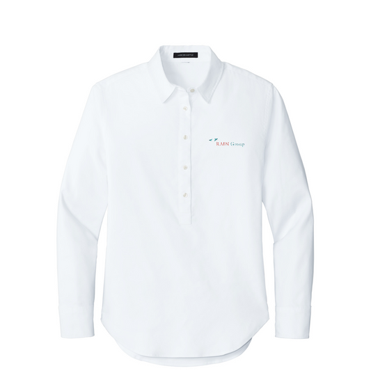 Mercer+Mettle Women's Long Sleeve Modern Oxford Shirt — White