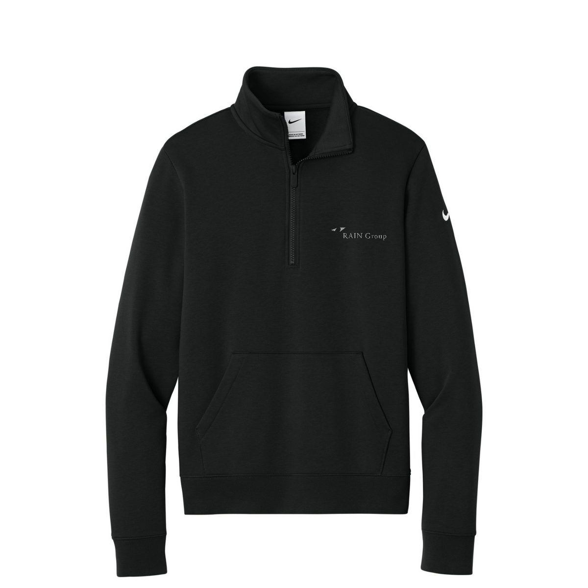 Nike Women's Club Fleece Sleeve Swoosh 1/2-Zip — Black
