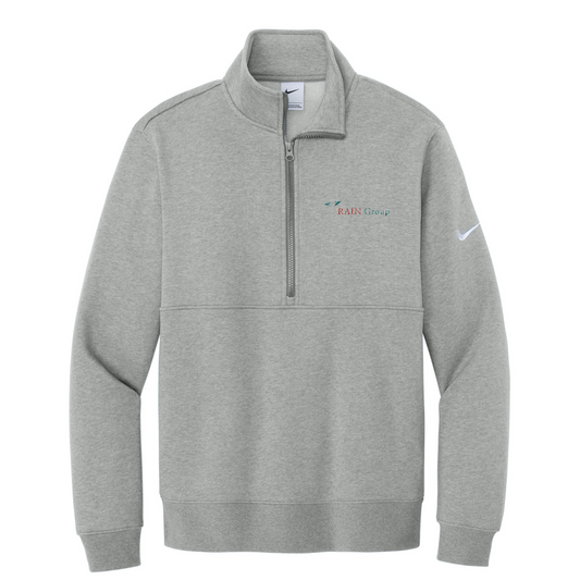 Nike Club Fleece Sleeve Swoosh 1/2-Zip — Dark Grey Heather