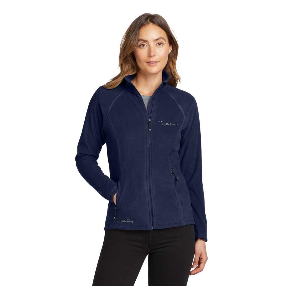 Eddie Bauer Women's Full-Zip Microfleece Jacket — model